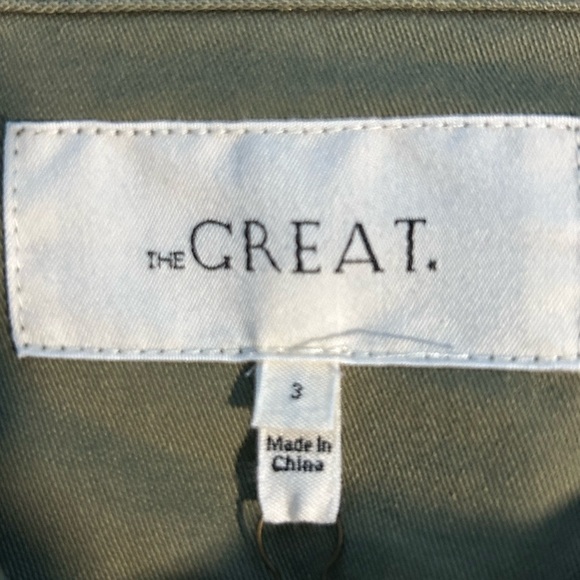 The Great Floral Applique Jacket Commodore Army Green Pockets NWT Size 3/Large - Picture 3 of 12